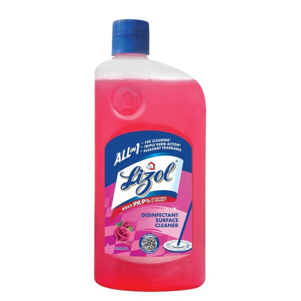 Lizol Disinfectant Surface & Floor Cleaner 1 l x 2 + Colin Glass Cleaner (500 ml) x 2 + Harpic Disinfectant Liquid Toilet Cleaner - (Original) x 2 Combo