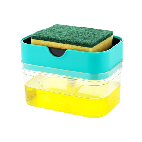 Spasht 2-In-1 Sponge Holder & Soap Dispenser Pump (Plastic, Green)